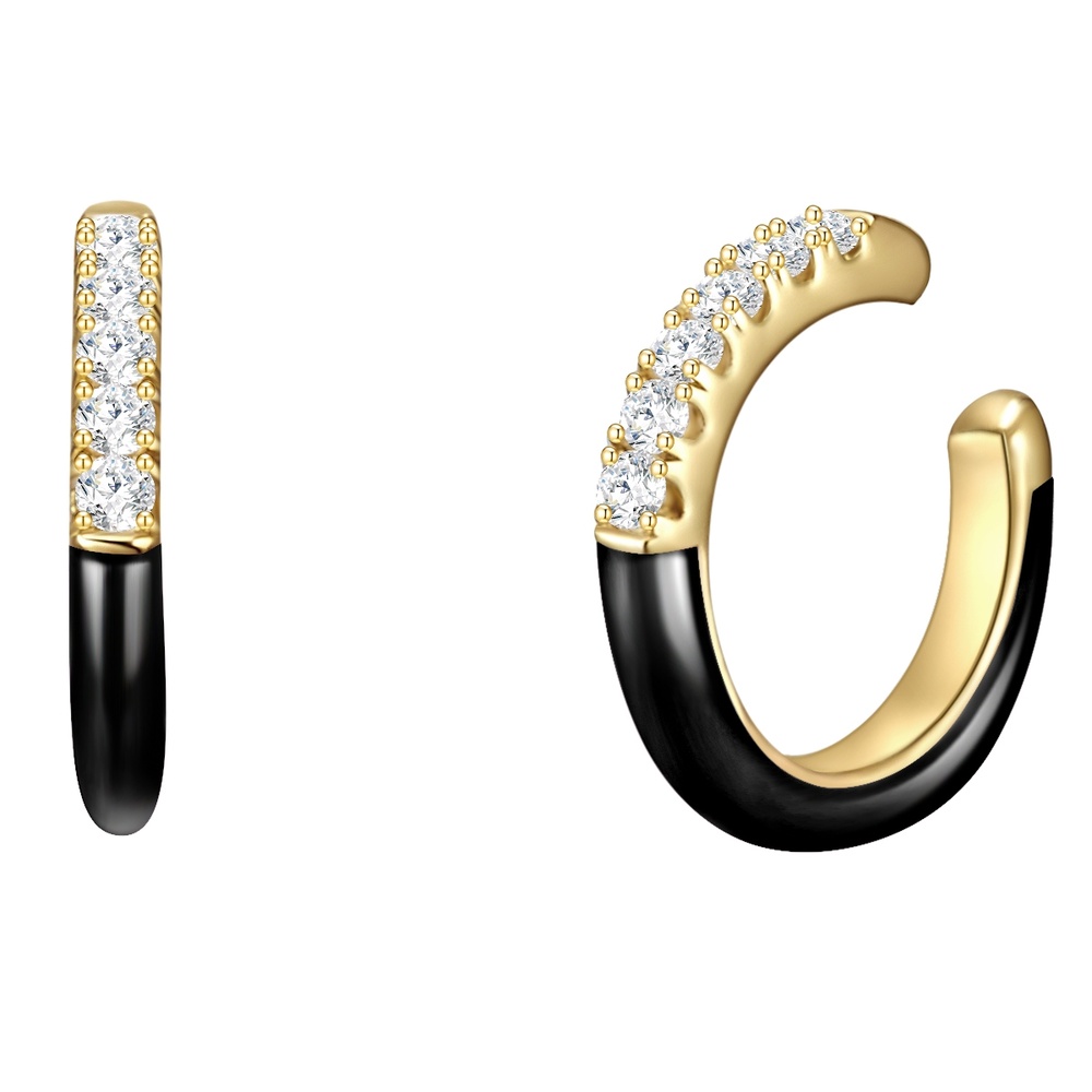 Glanzstücke München Manchette d'oreille en argent Argent sterling Oxyde de zirconium (CZ) en Or jaune Boucles d'oreilles