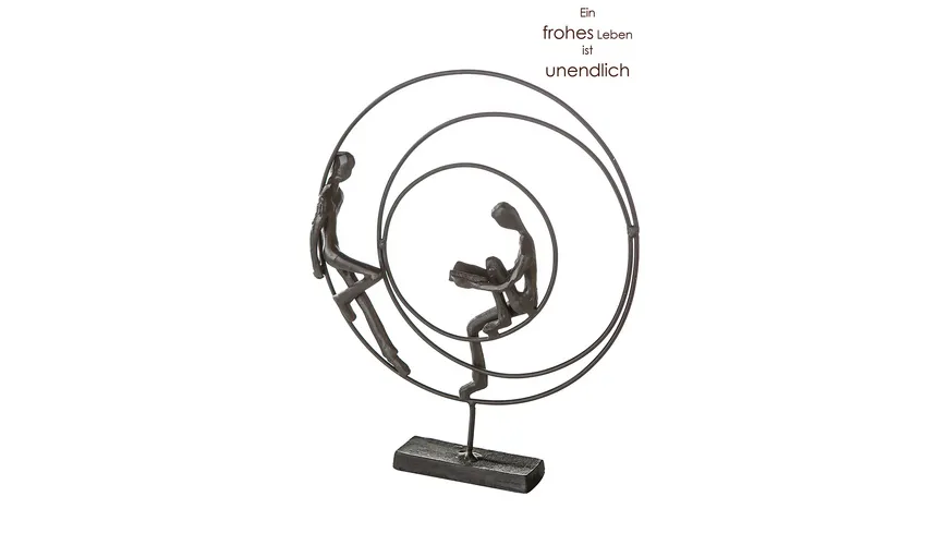 GILDE Eisen Design Skulptur Circles H=23cm braun