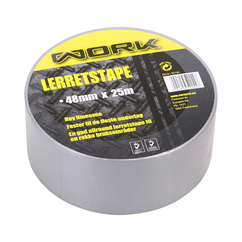 Work Lerretstape 48 mm, 50 m sølv