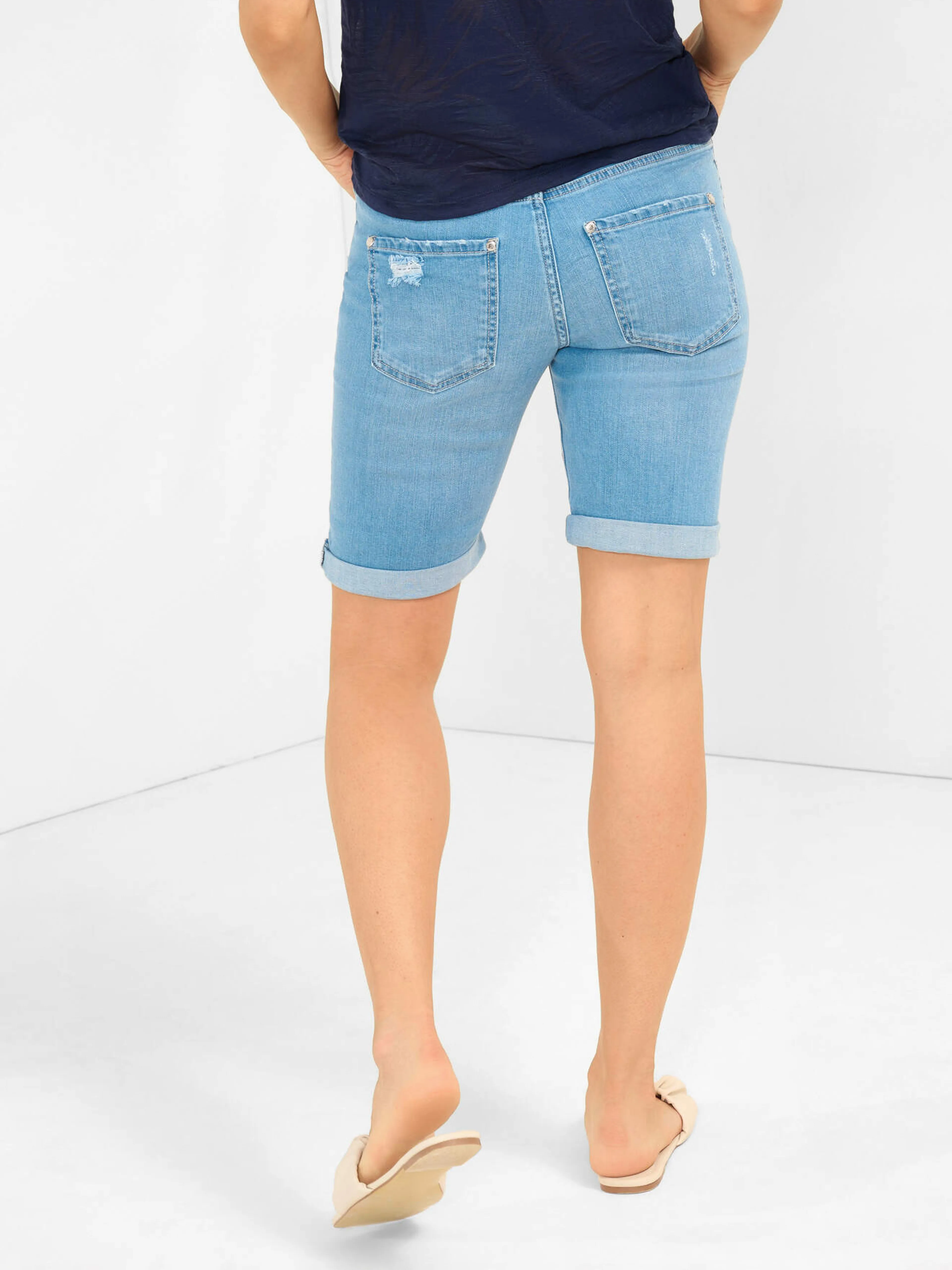 Hellblaue Denim-Shorts mit Ripstop-Effekt ORSAY