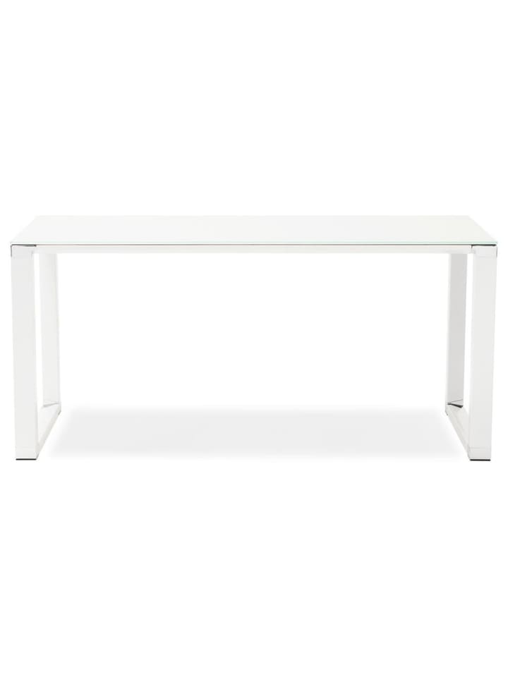 KADIMA DESIGN Schreibtisch Glas 160x80 cm funktional Chromdetails, Computertisch in Weiß günstig kaufen