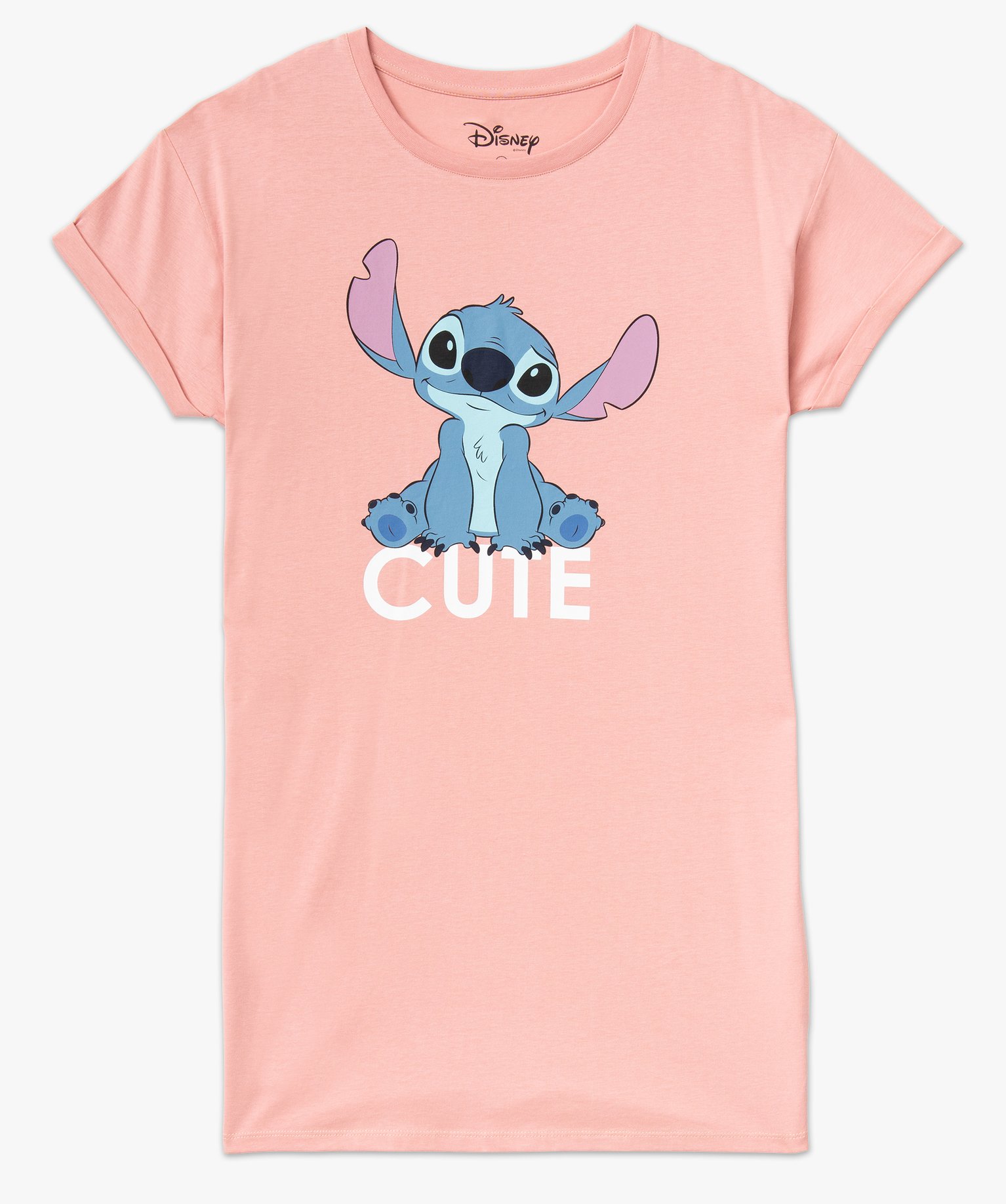 Chemise de nuit à manches courtes motif Stitch femme - DS rose | GEMO