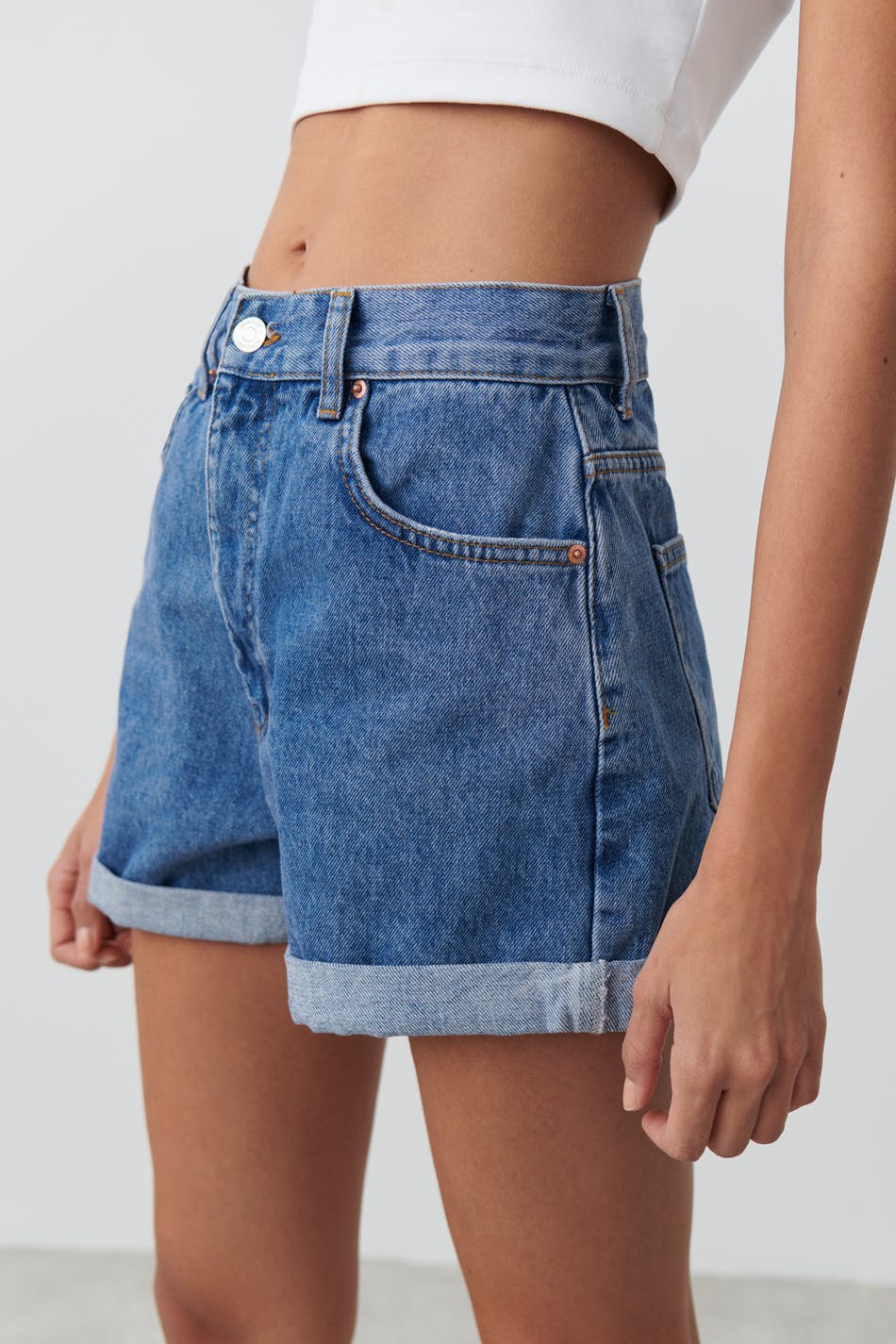 High waist denim shorts