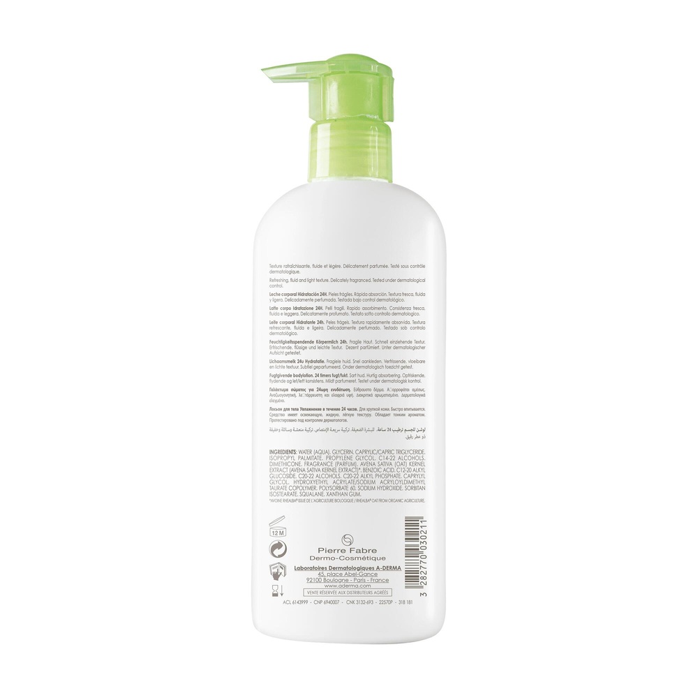 A-Derma Les indispensables Lait Corps hydratantPompe 400ml Lait corps