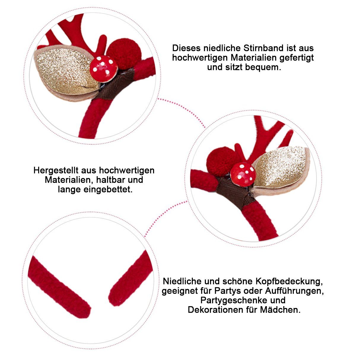 ZmdecQna Haarband Weihnachts Haarreif für Kinder/Mädchen/Damen/Weihnachten Party