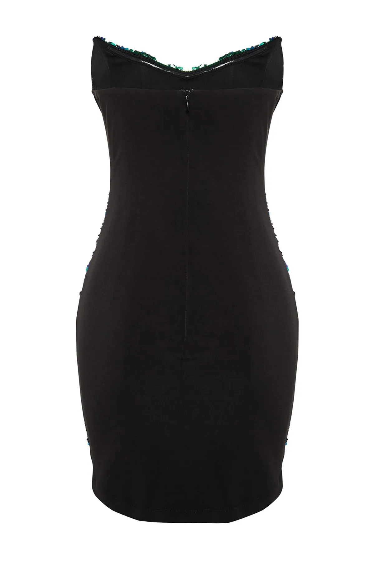 Trendyol Collection  X Zeynep Tosun Grünes doppelseitiges Paillettenkleid TCLSS23EL00024