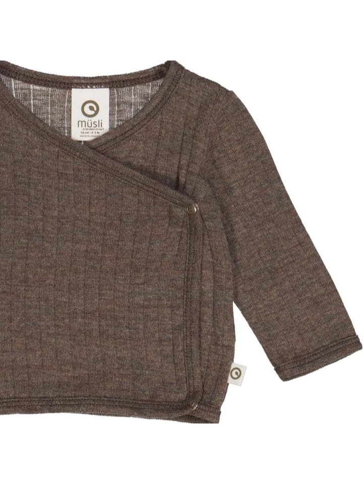 müsli Babystrickjacke aus Merinowolle in Walnutmelange günstig kaufen