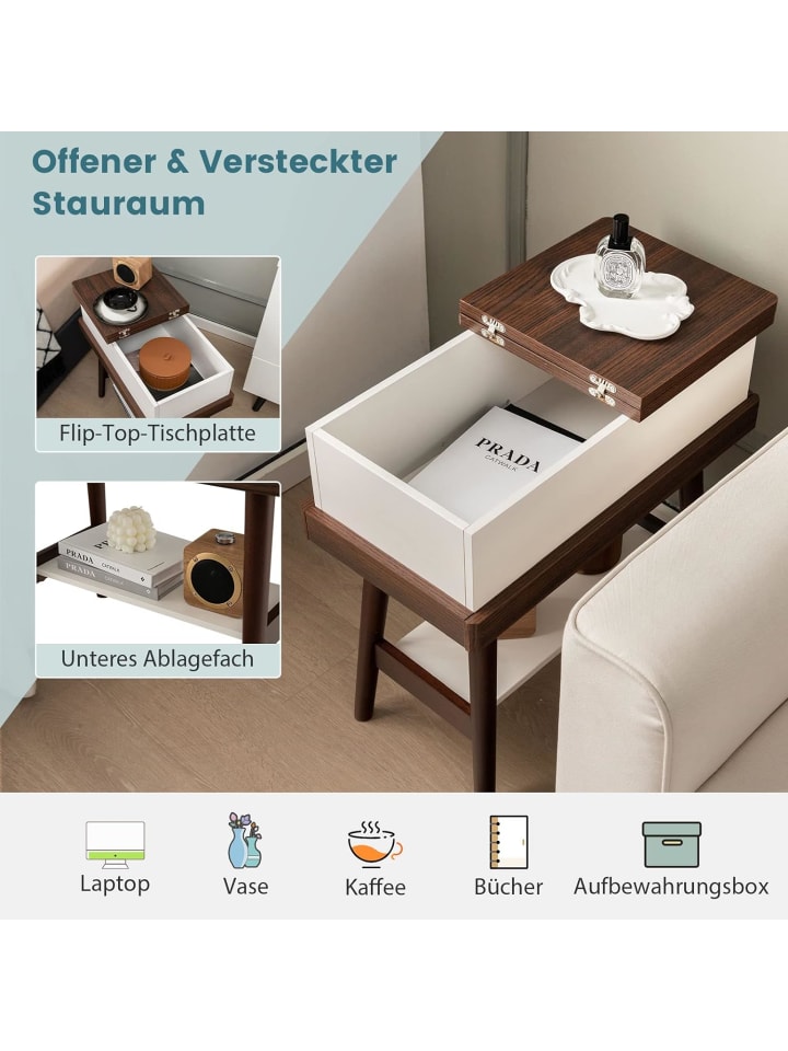 COSTWAY Beistelltisch in Braun günstig kaufen 60 cm