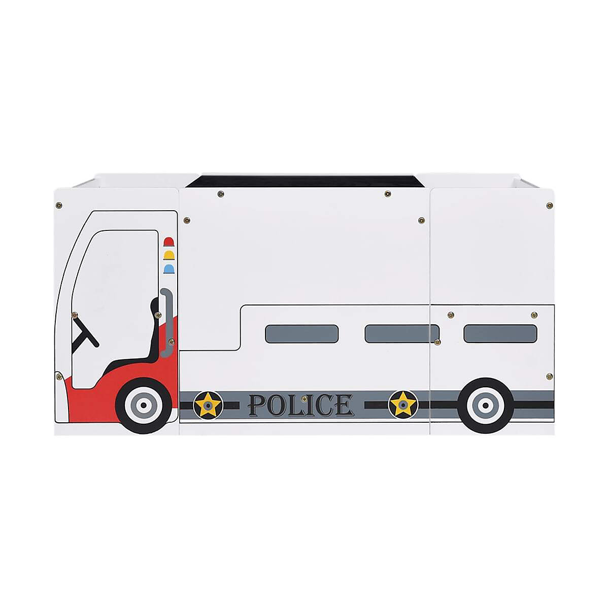3-tlg. Kindertisch und Stuhl Set Polizeiauto-Design MDF Kindermöbel-Set