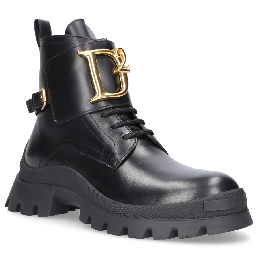 Dsquared2 - Stiefeletten COMBAT D2 STATEMENT Kalbsleder - schwarz