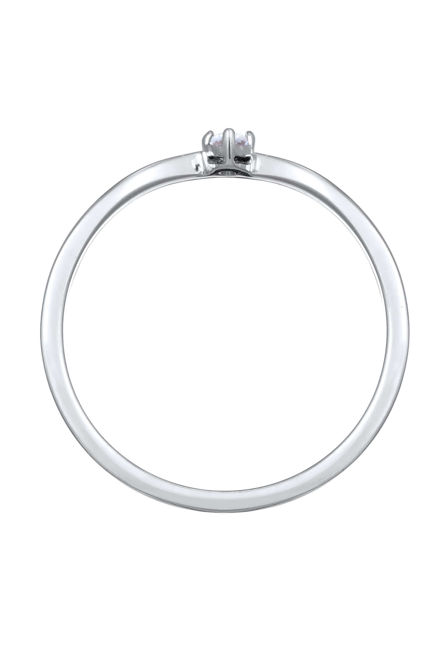 Kolczyki damskie Elli DIAMONDS w kształcie litery V z diamentem (0,035 ct.) w srebrze próby 925