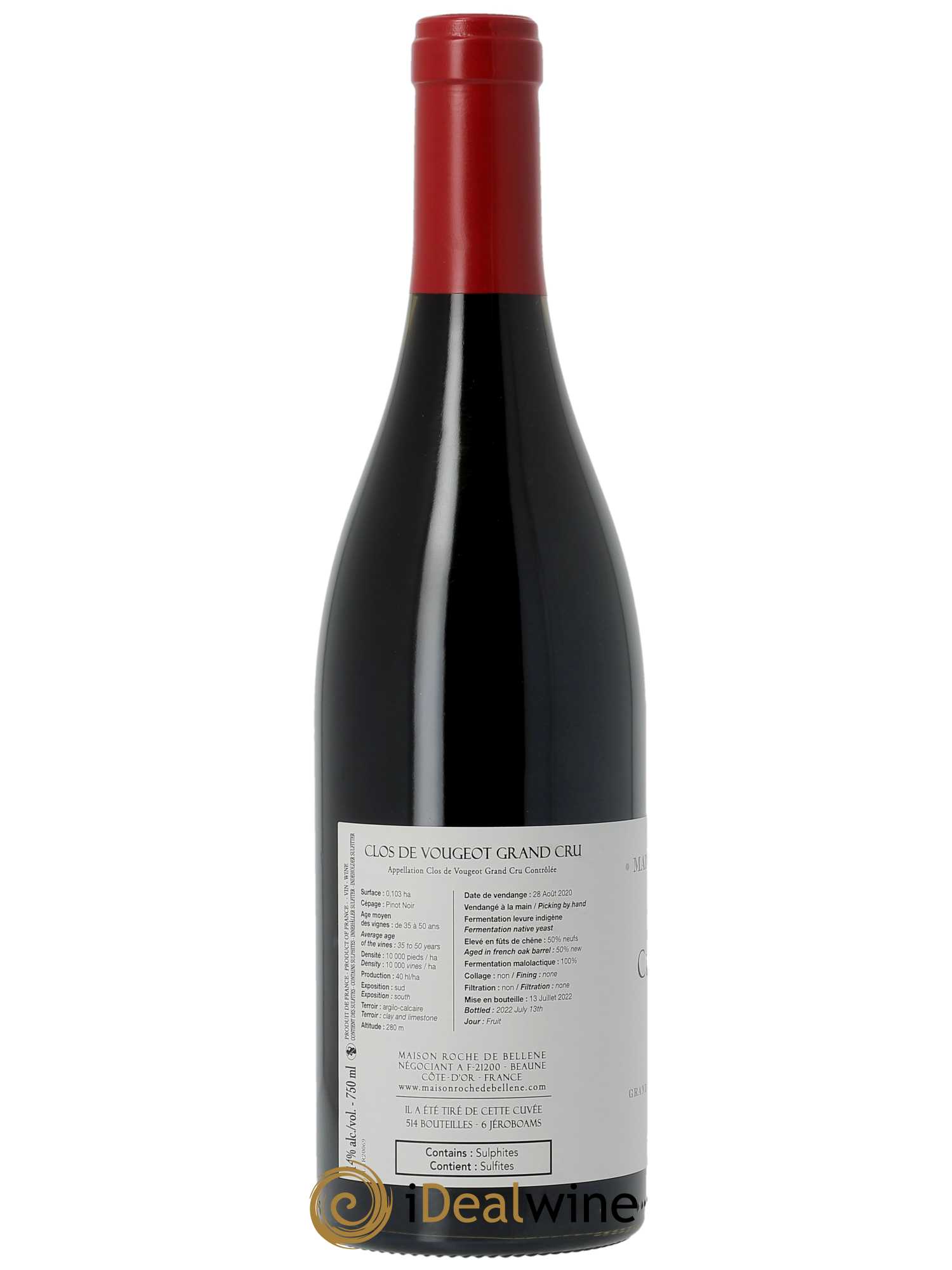 Clos de Vougeot Grand Cru Maison Roche de Bellene  2020 - Lot de 1 Bouteille