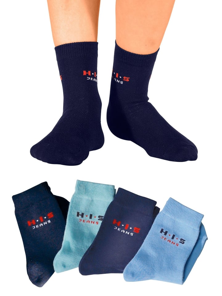 H.I.S Basicsocken in blau, marine, hellblau, dunkelblau günstig kaufen 19-22