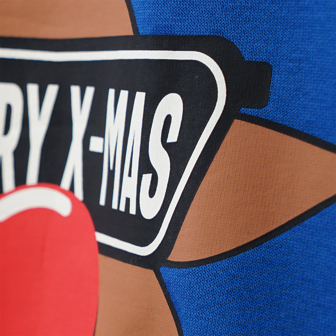 Jungen Weihnachtssweatshirt mit großem Print blau