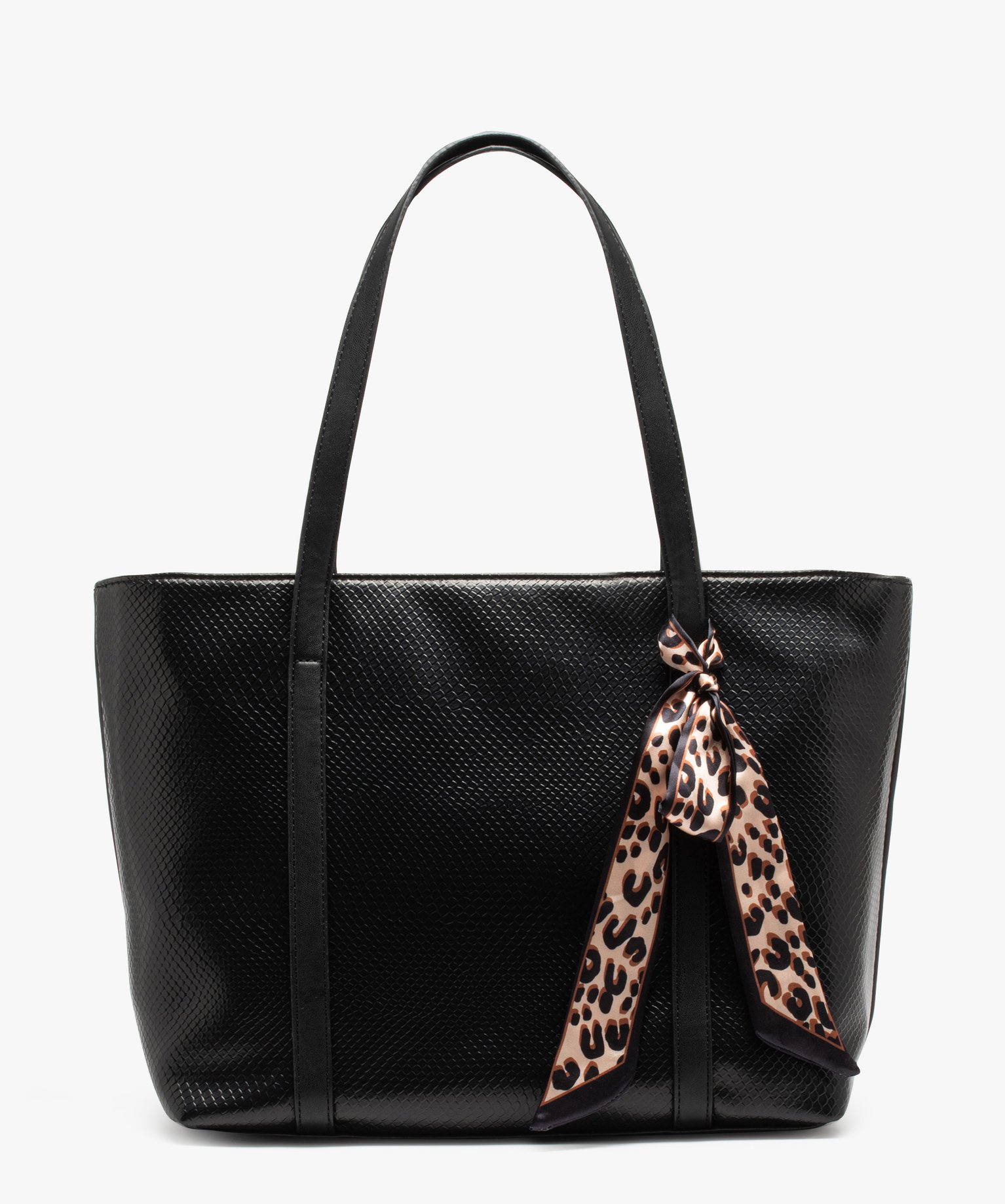 Sac cabas pour ordinateur motif serpent avec foulard imprimé femme
