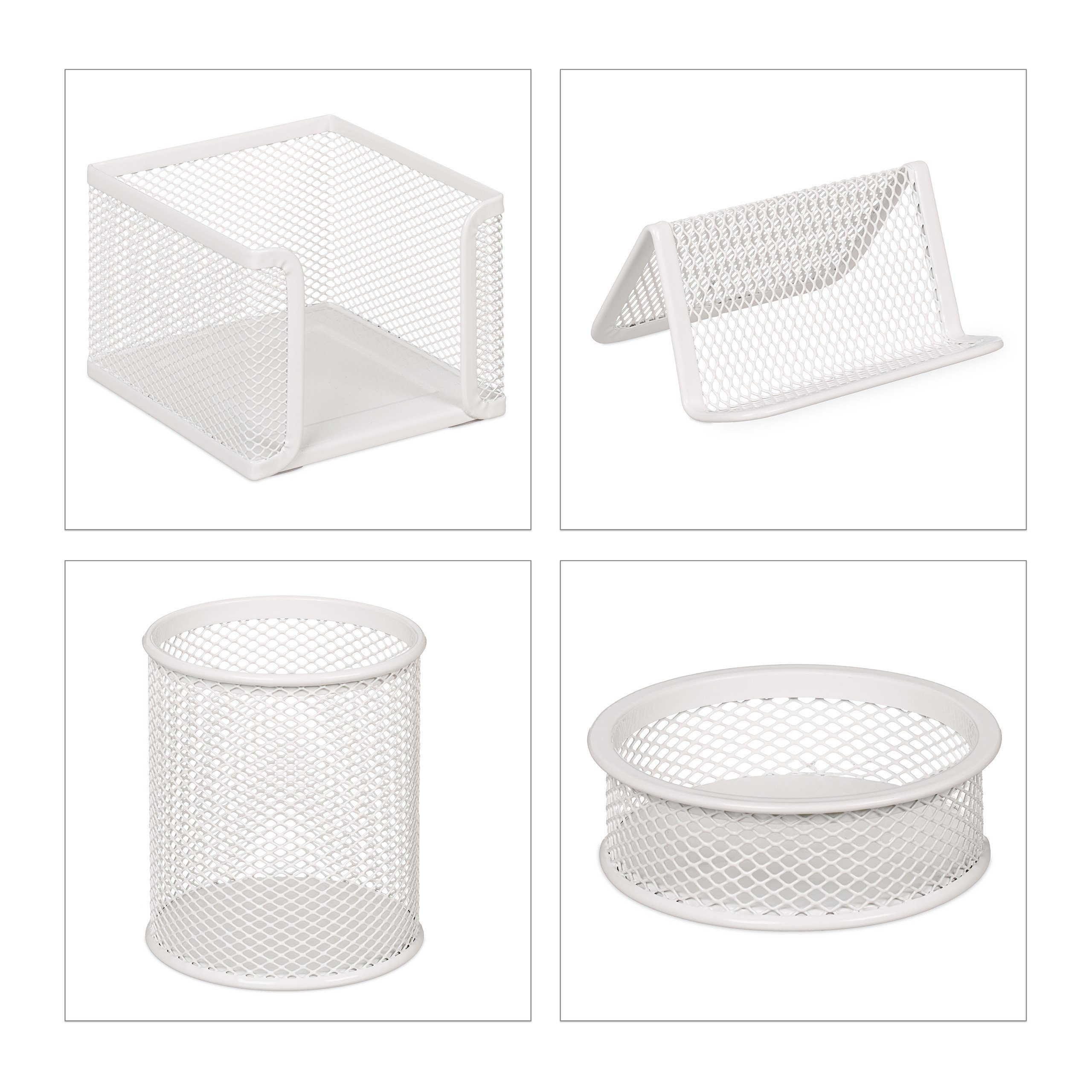 relaxdays Schreibtischaufsatz Schreibtisch Organizer Set 7-teilig