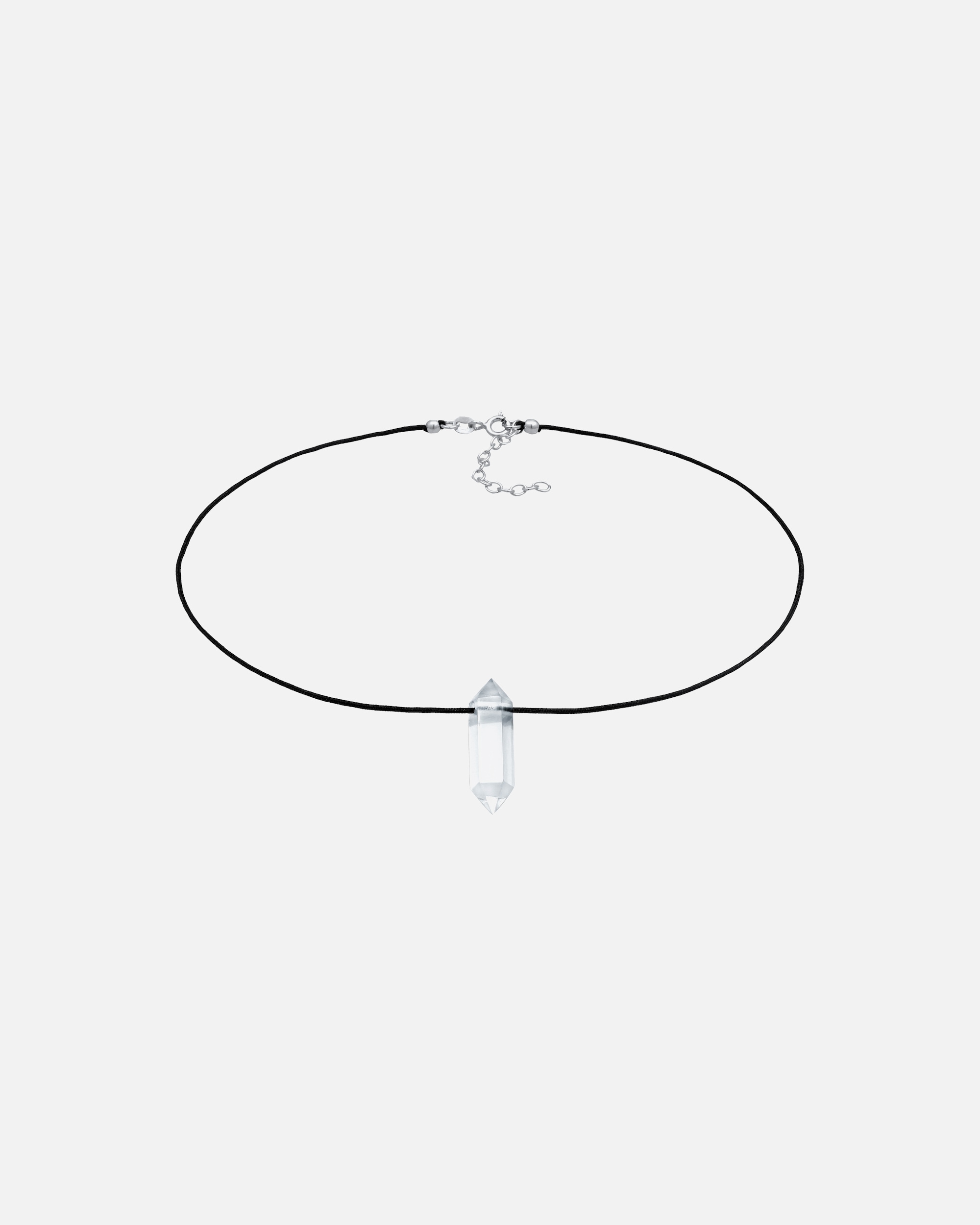 Collana girocollo da donna Elli PREMIUM in nylon nero con punta in cristallo e argento sterling 925