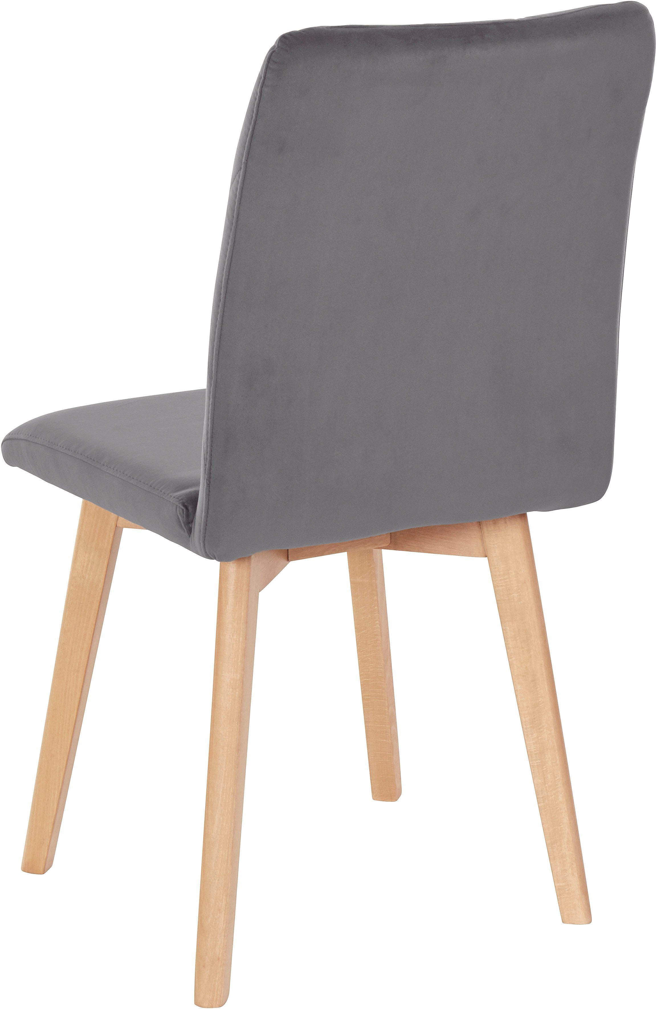 Home affaire 4-Fußstuhl Brest (Set, 2 St), Sitz und Rücken gepolstert, Rautensteppung im Rueckenlehne