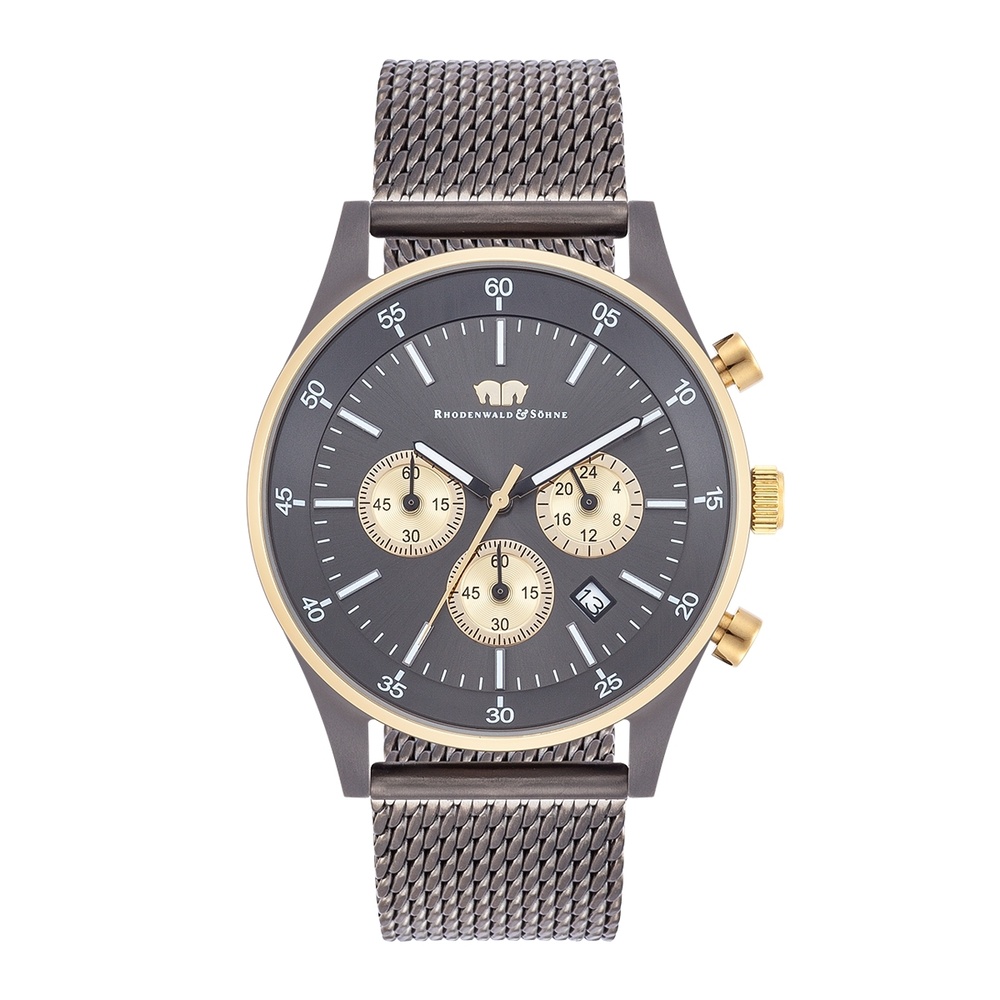 Rhodenwald & Söhne Chronographe Goodwill en Or jaune/anthracite Acier inoxydable en Anthracite Montre