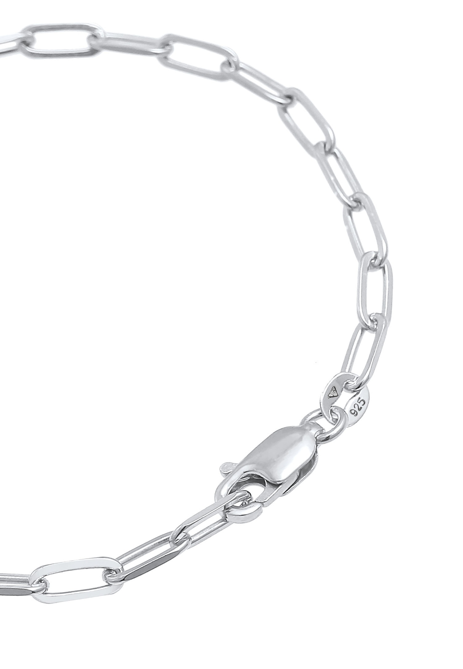 Elli Tendance, cadena ovalada para mujer con forma de corazón y eslabones de plata de ley 925.