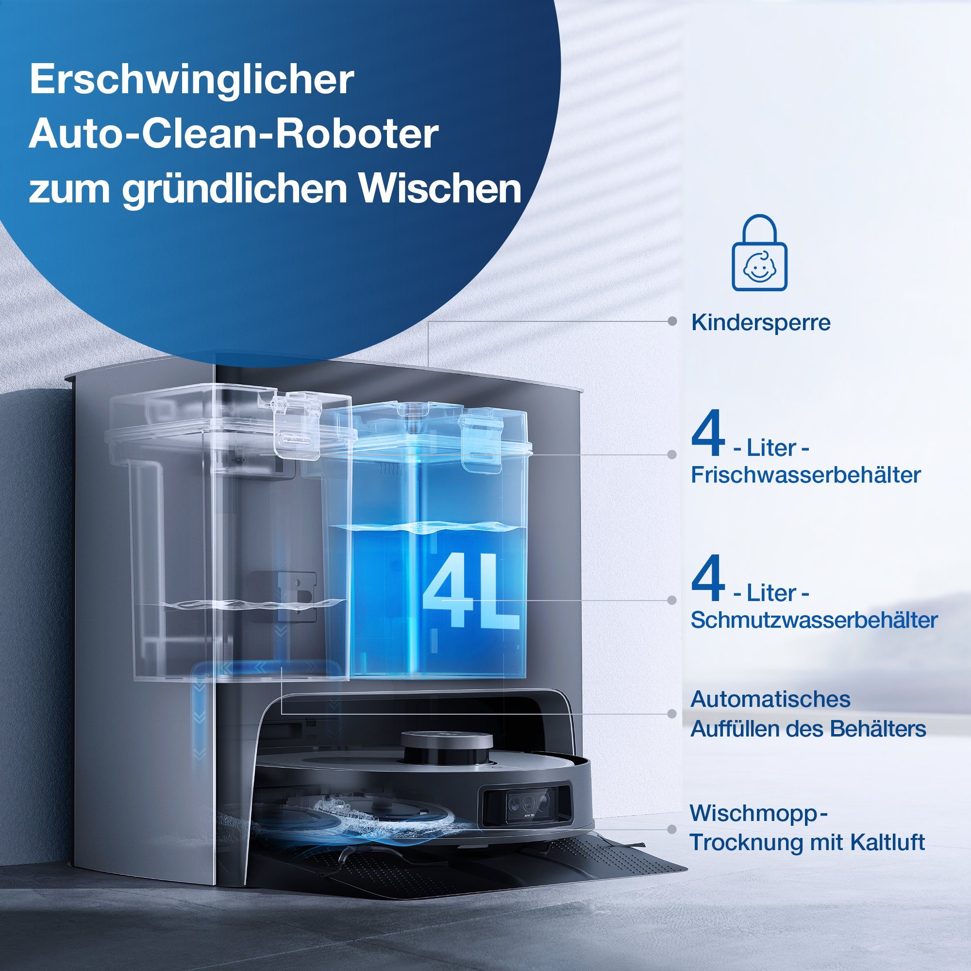 ECOVACS Nass-Trocken-Saugroboter DEEBOT X1 TURBO, mit Sprachassistent