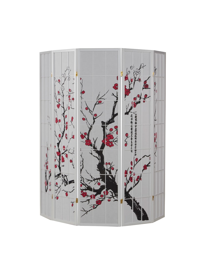 Homestyle4u 5-tlg. Paravent in Weiß 220x179 günstig kaufen onesize