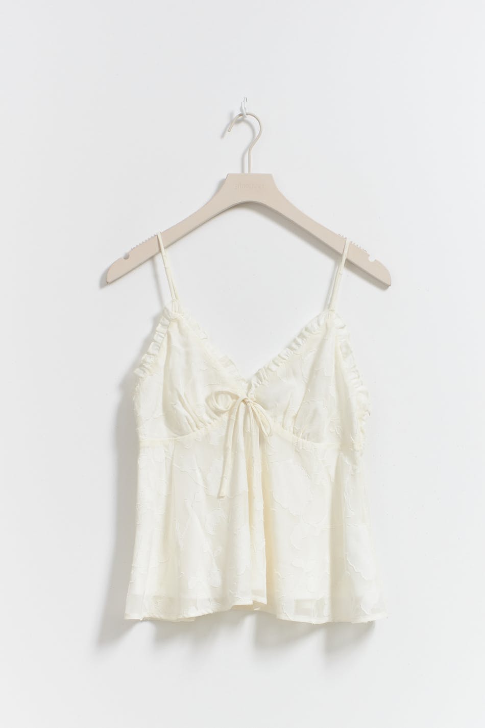 Floral textured frill top