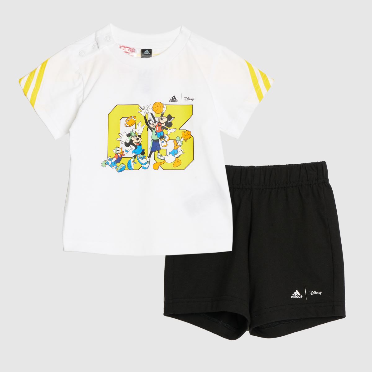 adidas barn Disney t-shirt och shorts i svart och vitt