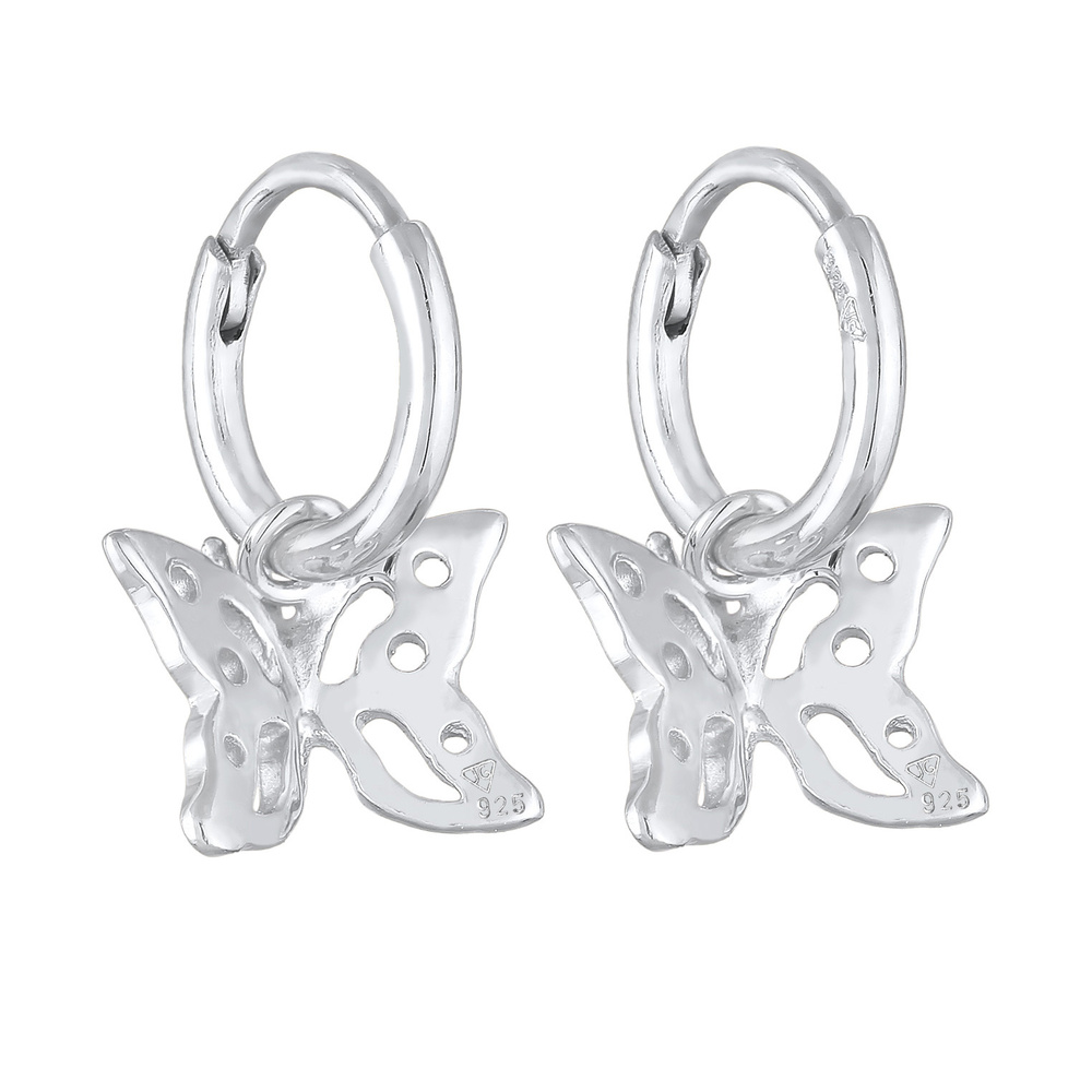 Elli Elli Boucles d'Oreilles Femmes Créoles Papillon Pendentif Filigrane en argent ste Boucles d'oreilles