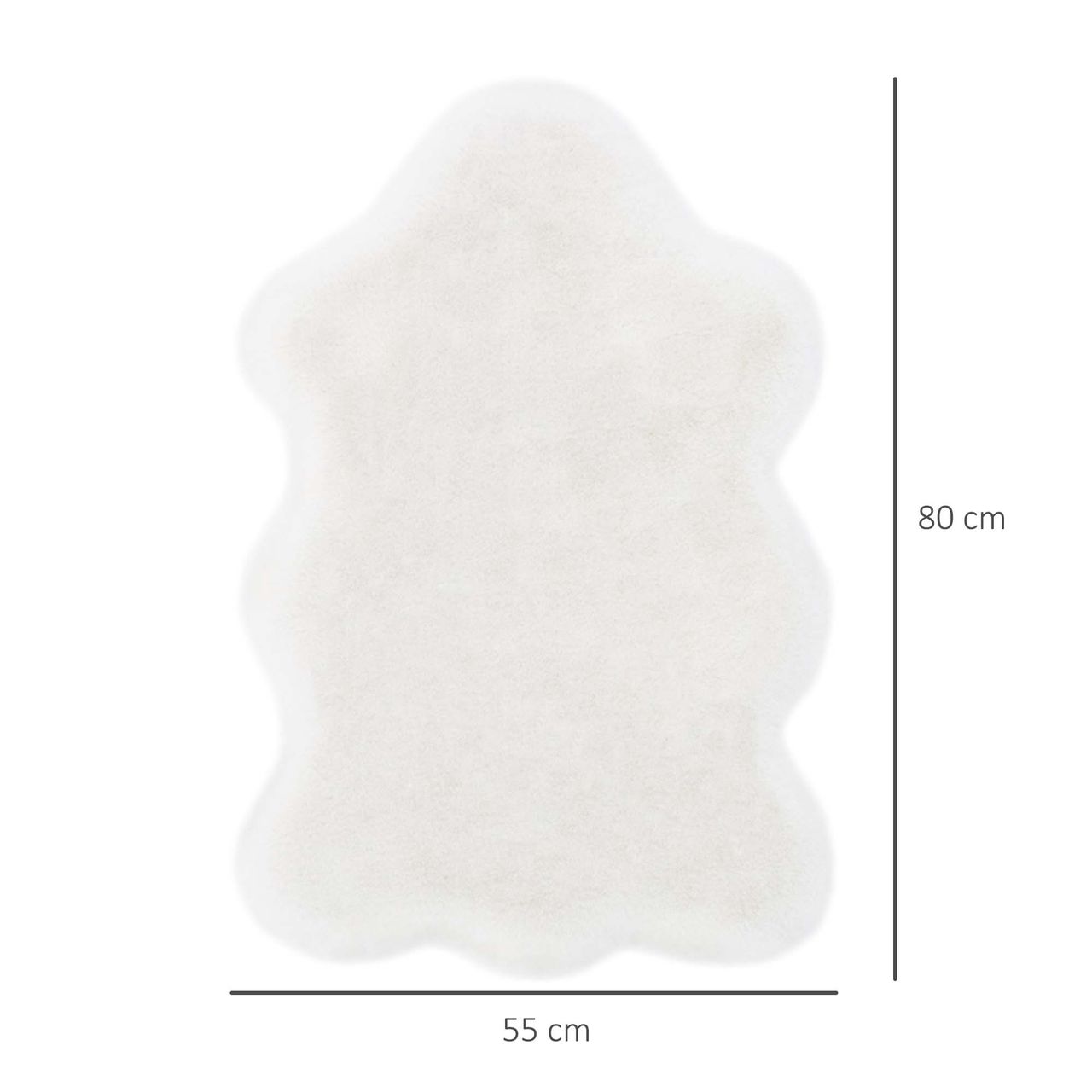HOMCOM Kunstfell Hochflor Weiß 80 x 55 x 3 cm