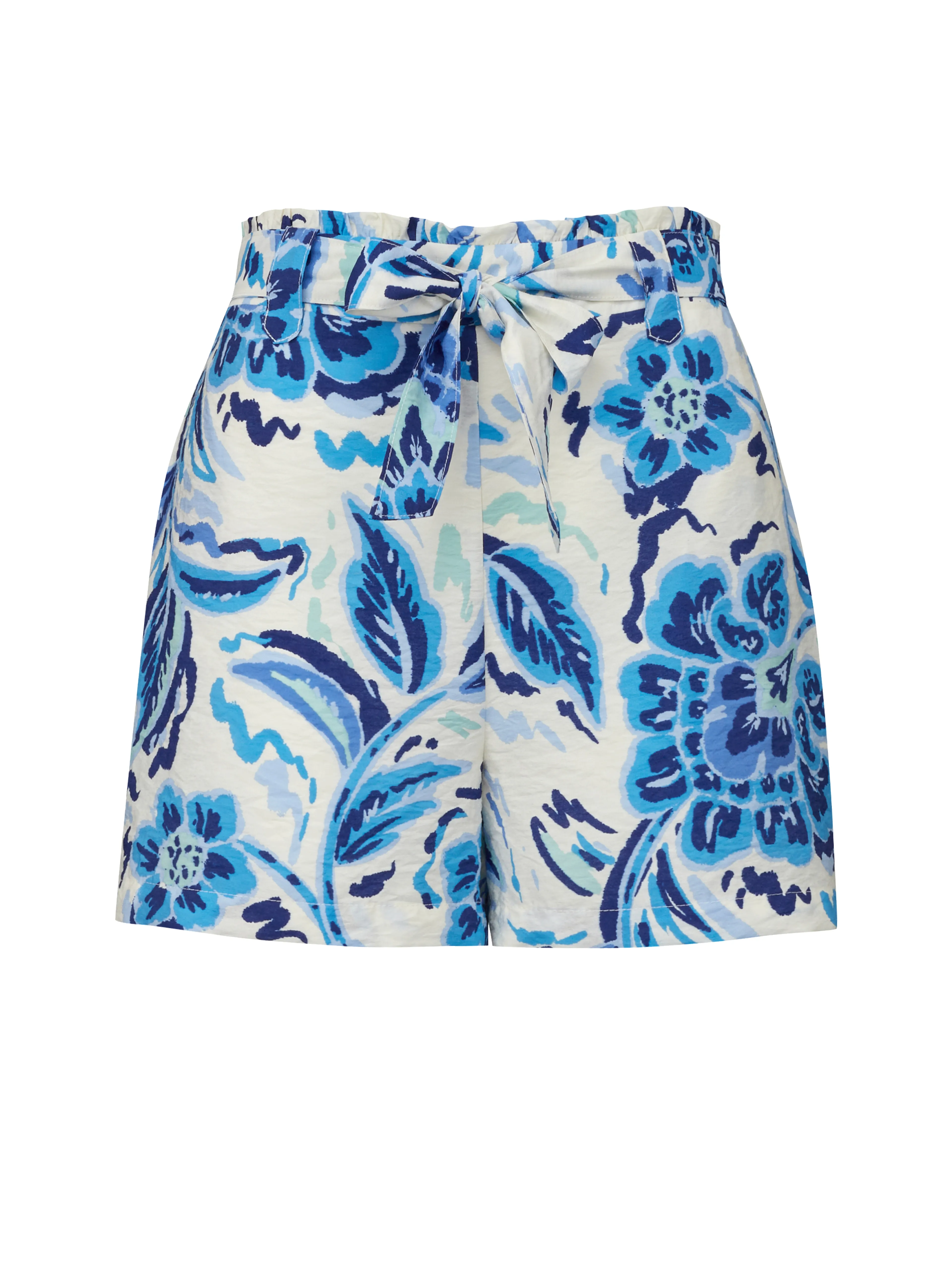 Hellblaue gemusterte Damen-Shorts ORSAY