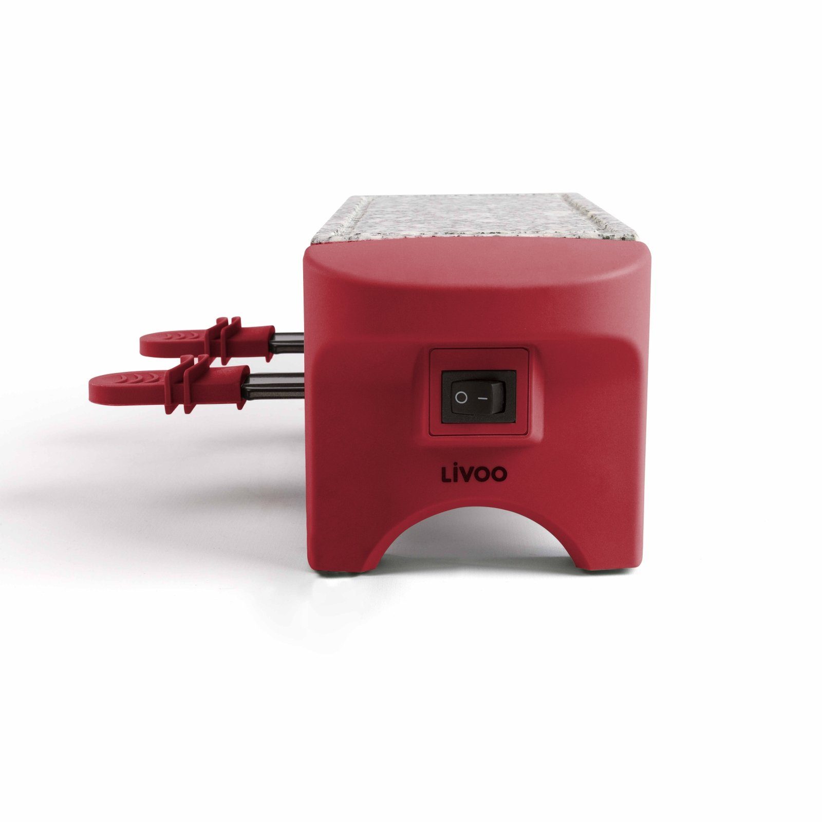 LIVOO Raclette LIVOO Raclette Grill für 2 Personen Granitplatte Raclettegrill, 2 Raclettepfännchen, 350,00 W, 2 Raclettepfännchen, Anti-Rutsch-Füße, Granitplatte, Ein-/ Ausschalter