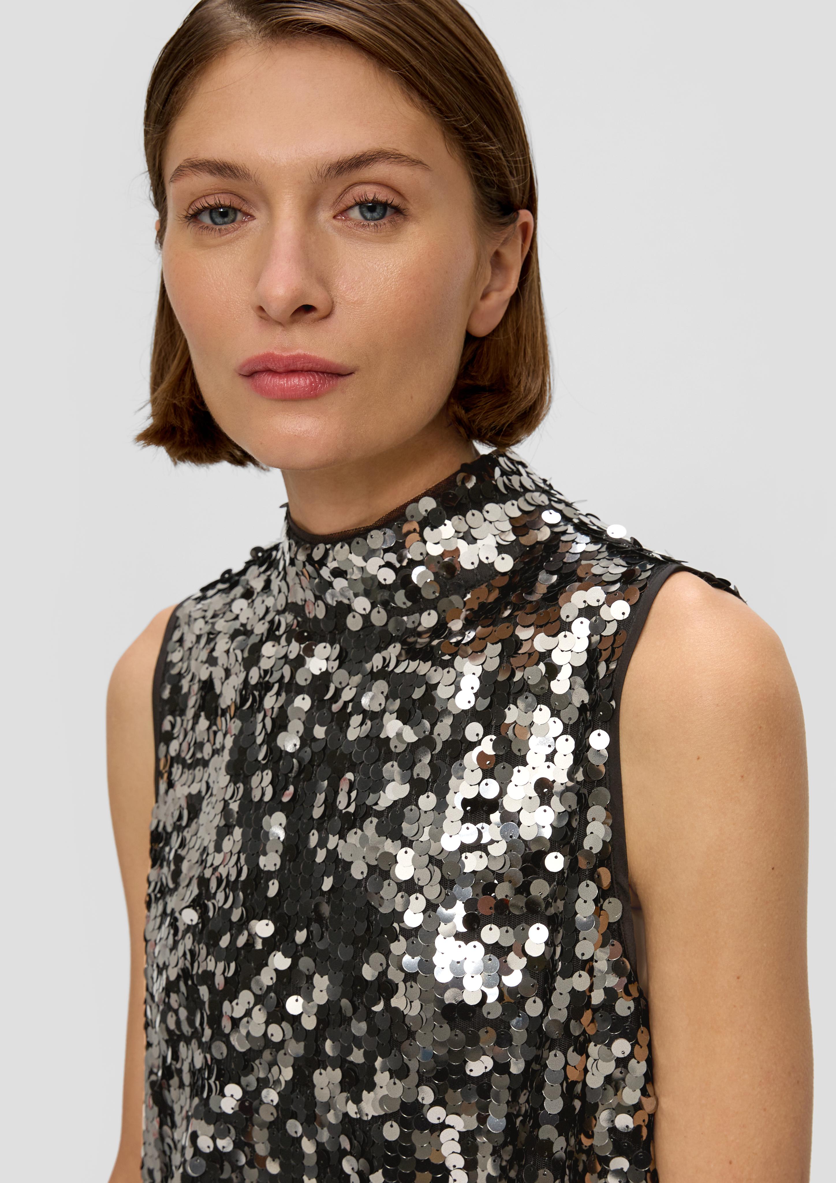 Mesh-Kleid mit Pailletten-Besatz  2139144-9897