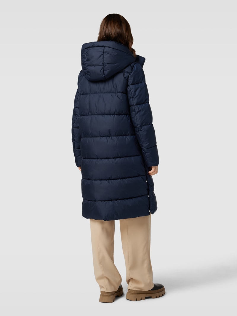 Steppmantel mit verdeckter Knopfleiste in marineblau