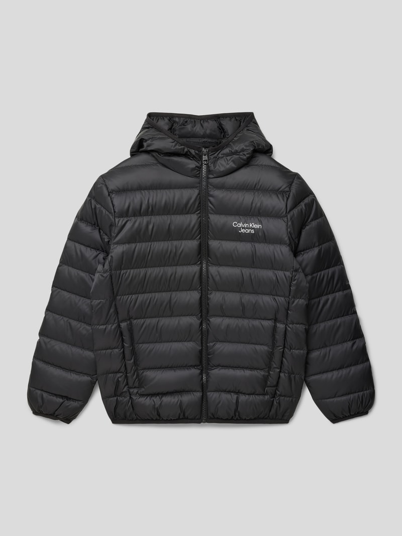 Steppjacke mit Label-Print in black
