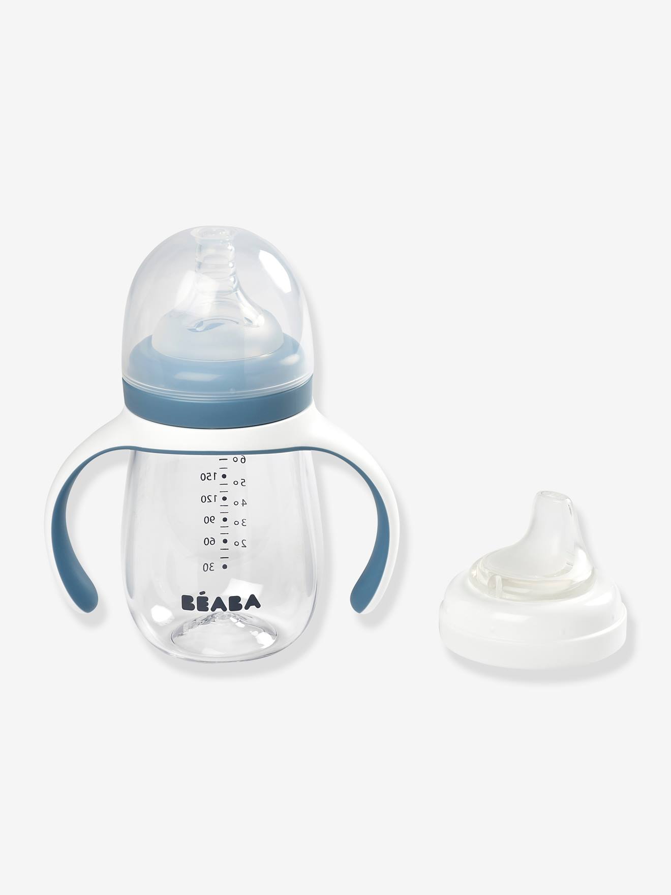 Biberon d'apprentissage 2 en 1 (210 ml) BEABA bleu