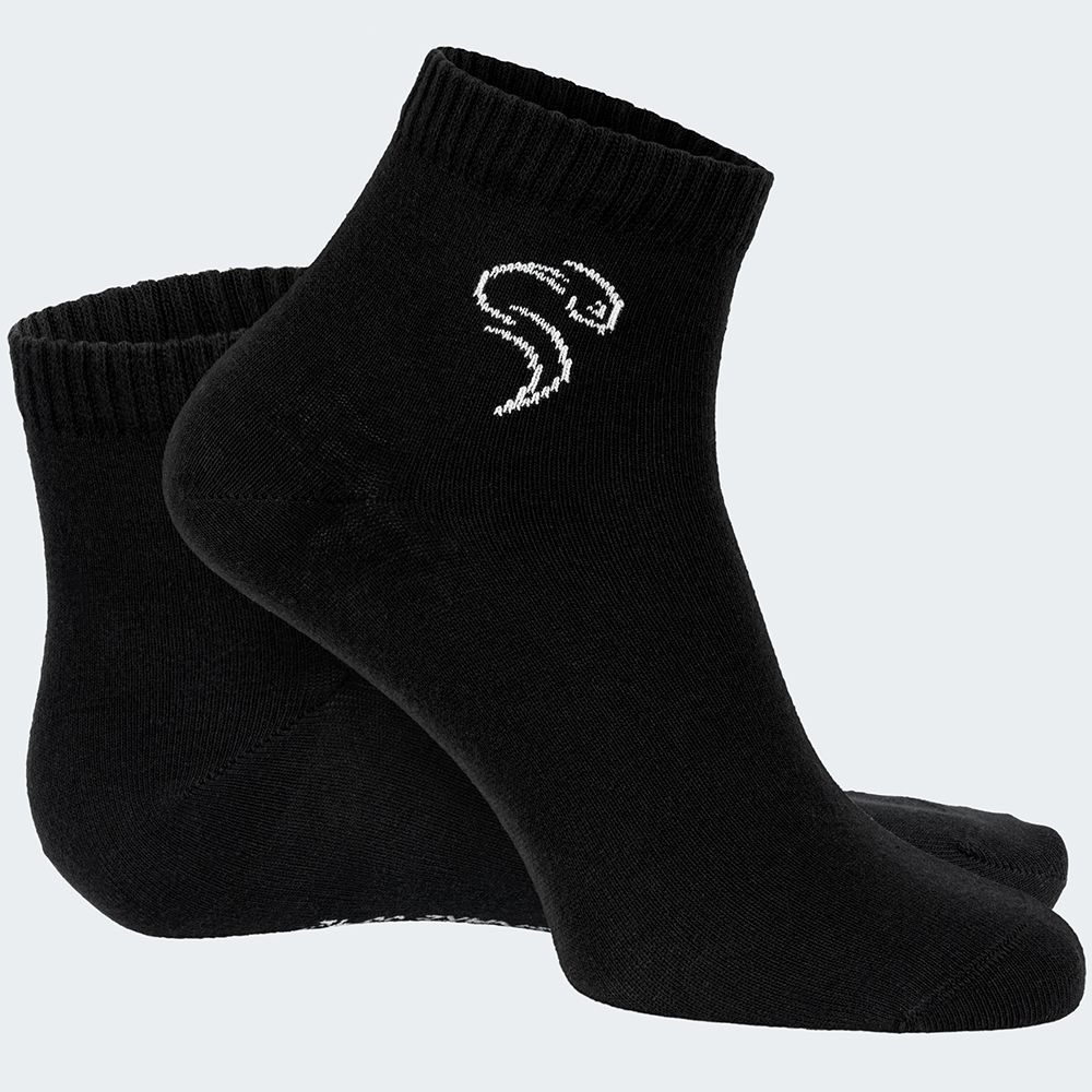 Black Snake 3-Pack Black Pure Comfort Quarter Sneakersocken