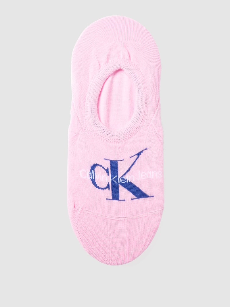 Sneakersocken mit Label-Prägung in pink