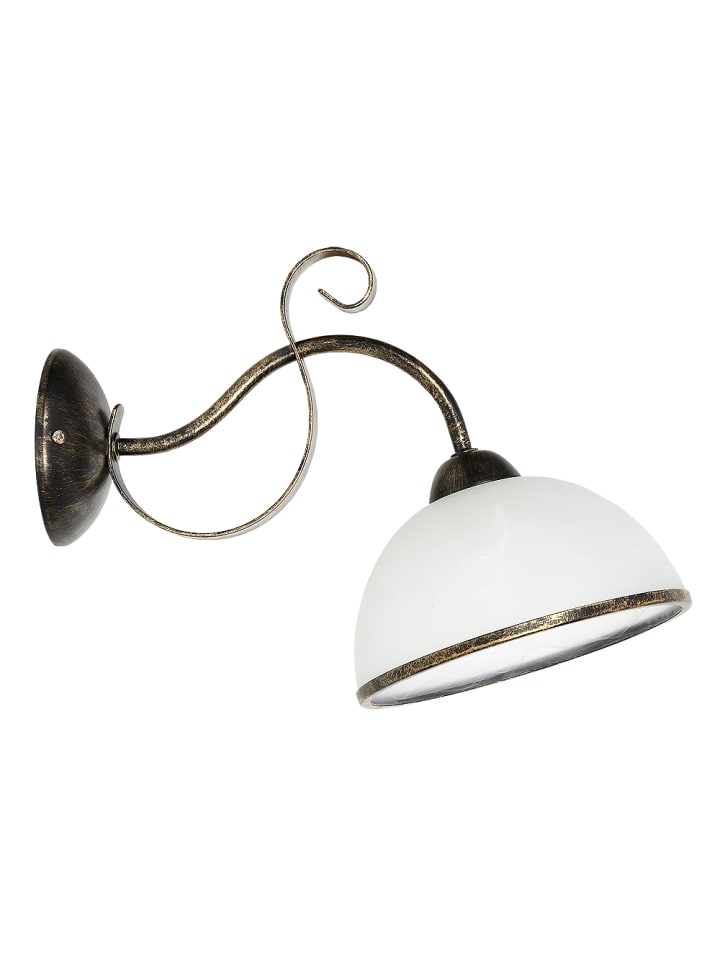 Licht-Erlebnisse Wandlampe in Messing Patina Weiß günstig kaufen onesize