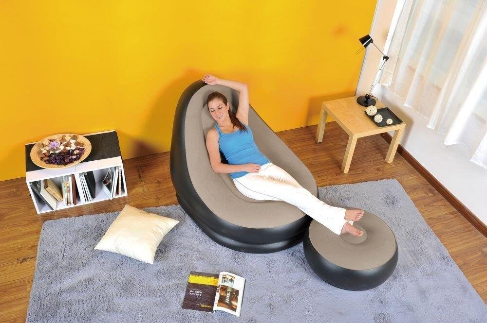 Avenli Luftsessel Aufblasbarer Sessel, (Aufblasbarer Lounge Sessel mit Hocker), Luftsitz für Kinder und Erwachsene