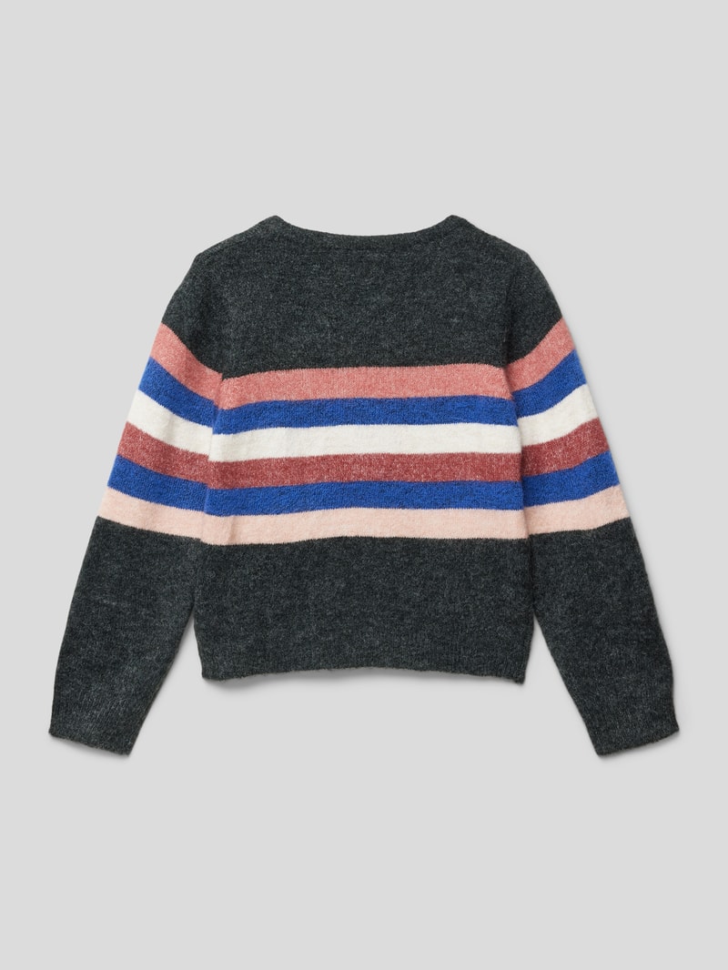 Strickpullover mit Streifenmuster in blau