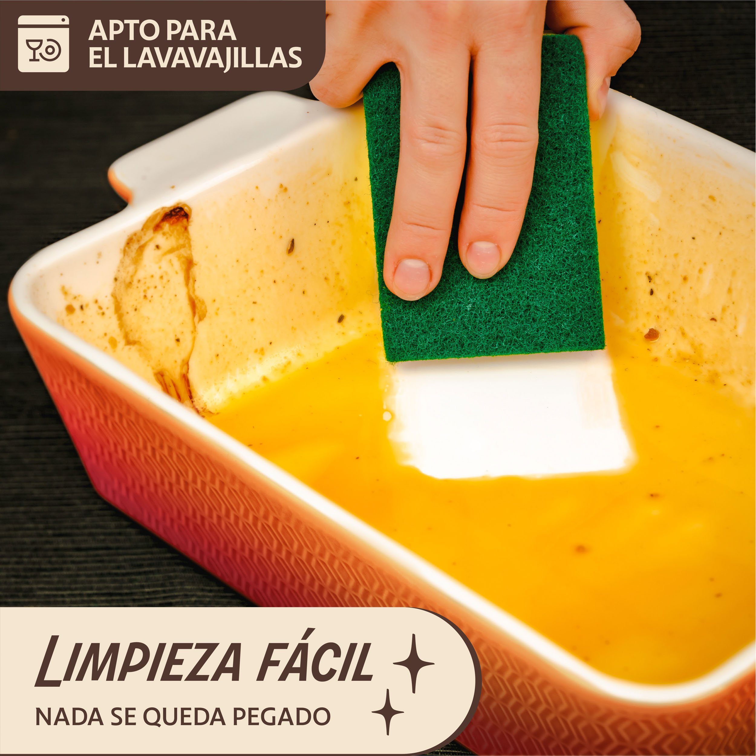 Praknu Auflaufform Groß Ofenfest Ofenform 28 cm - Hoher Rand Mit Antihaftbeschichtung, Porzellan - Keramik, (1-St), Für 4 Personen Lasagne, Tiramisu & Auflauf - Hoher Rand - Rechteckig