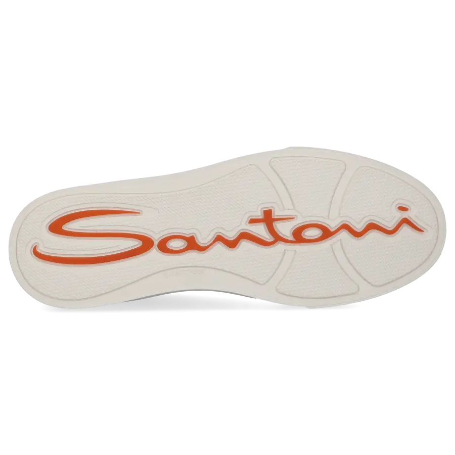 Santoni - Sneaker low DOUBLE BUCKLE Kalbsleder - weiß