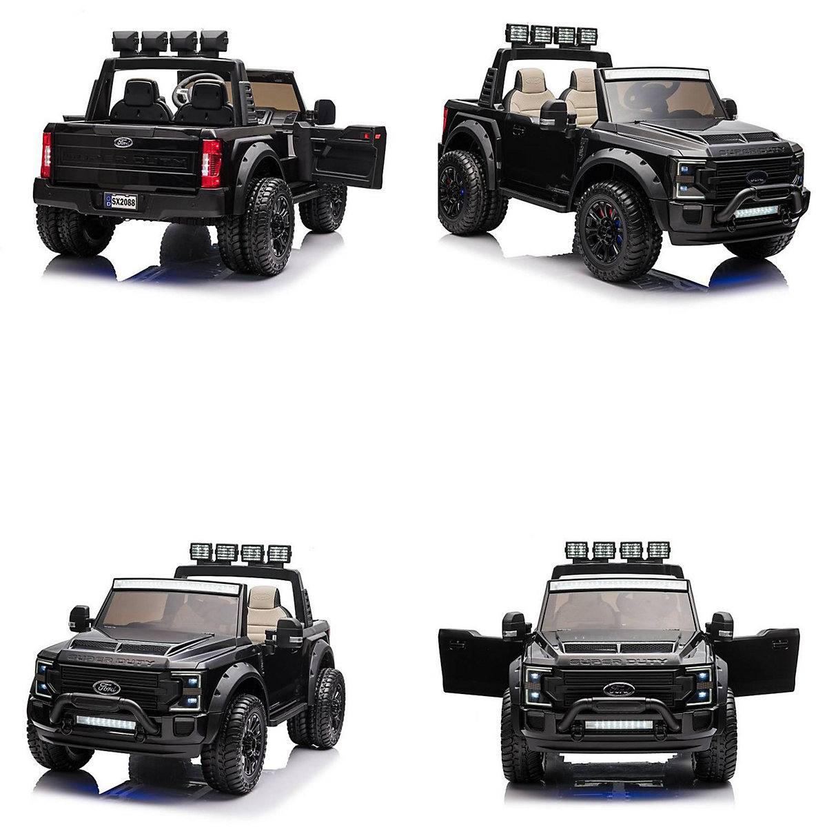Kinder Elektroauto Ford Super Duty Zweisitzer Stoßdämpfer Fernbedienung Elektro-Autos