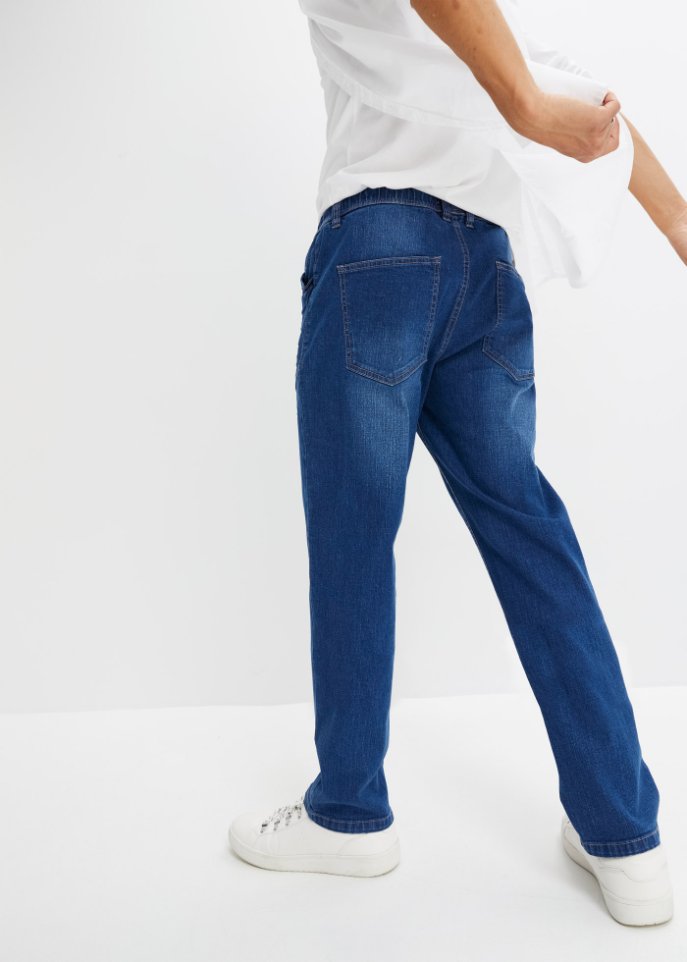 Loose Fit Schlupfjeans mit Komfortschnitt, Straight