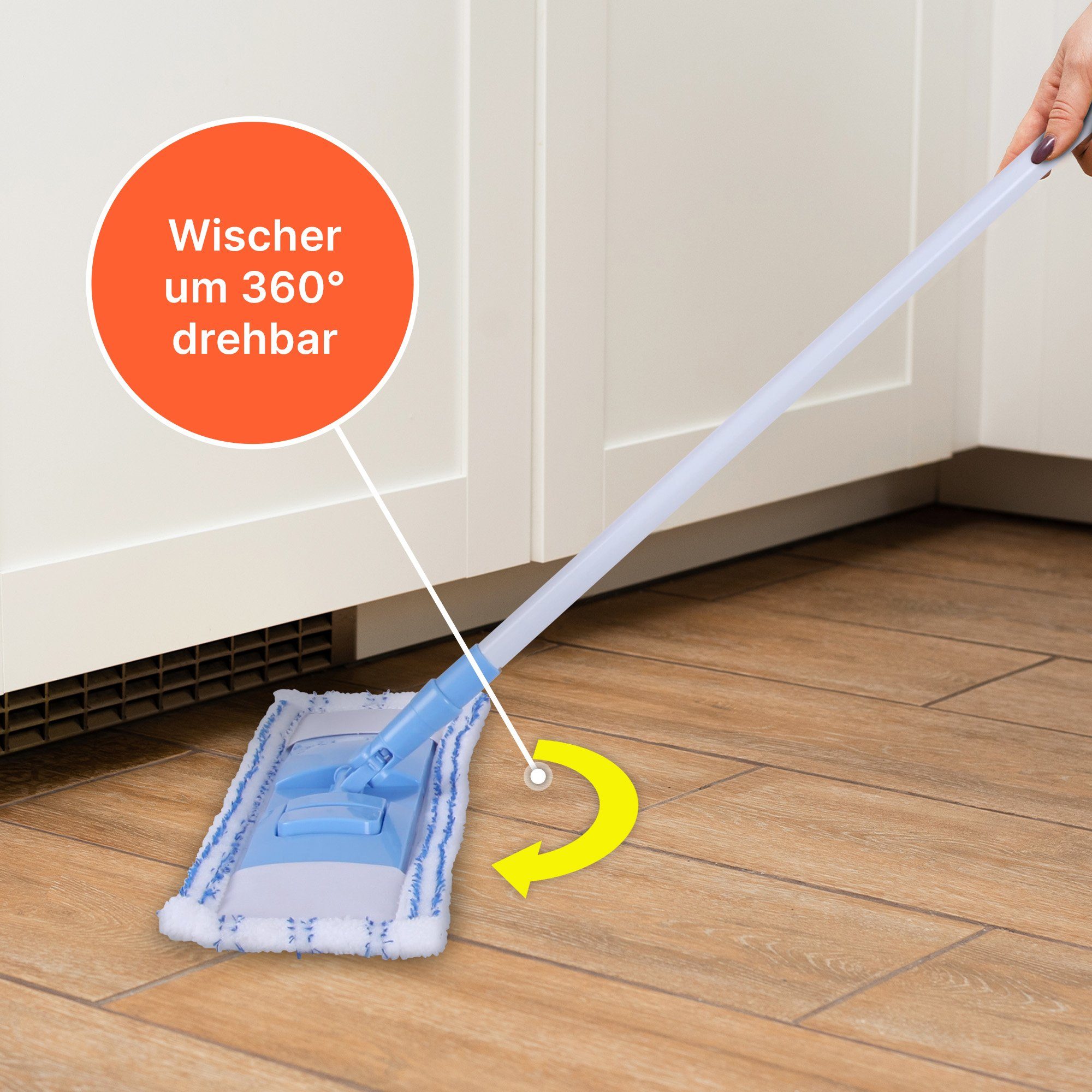 Bestlivings Wischmopp Bodenwischer Chenille / Mikrofaser, Wischer Set mit Chenille Bezug - Wischmopp - Bodenreiniger Flachmopp