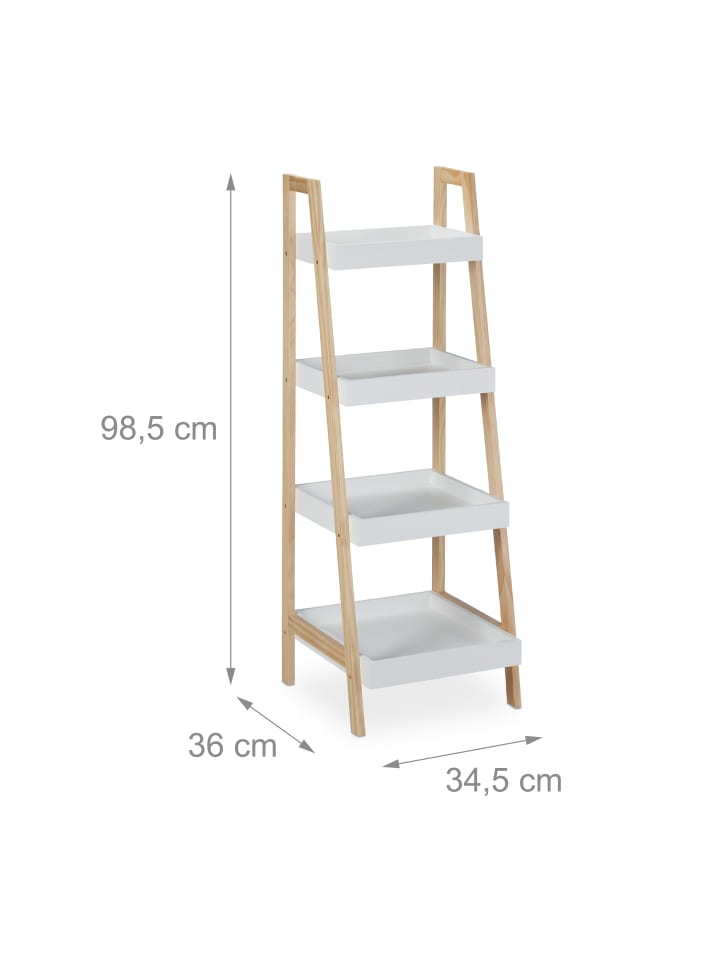 relaxdays Badregal in Weiß/Natur - (B)34,5 x (H)98,5 x (T)36 cm günstig kaufen onesize