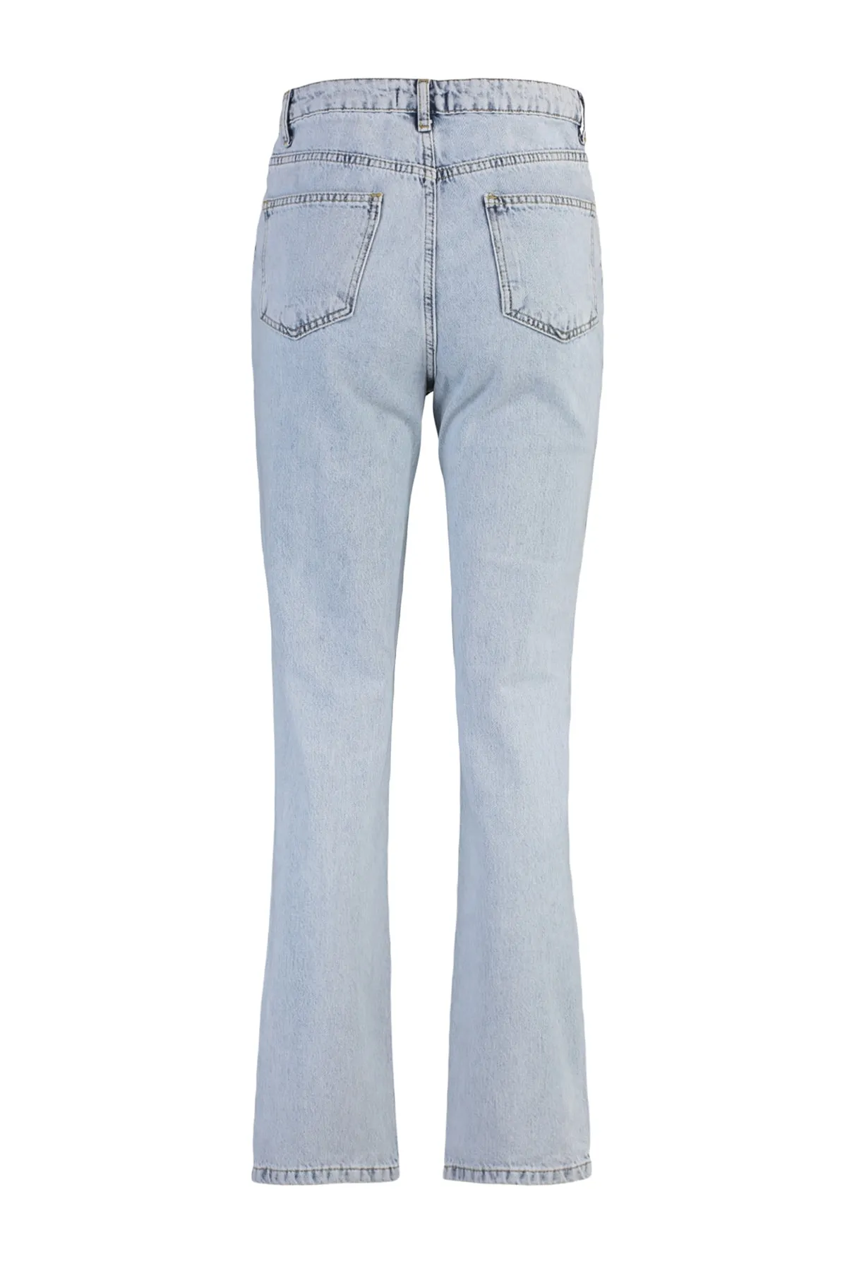 Trendyol Collection  Blaue gerade Jeans mit hoher Taille TWOSS22JE0250