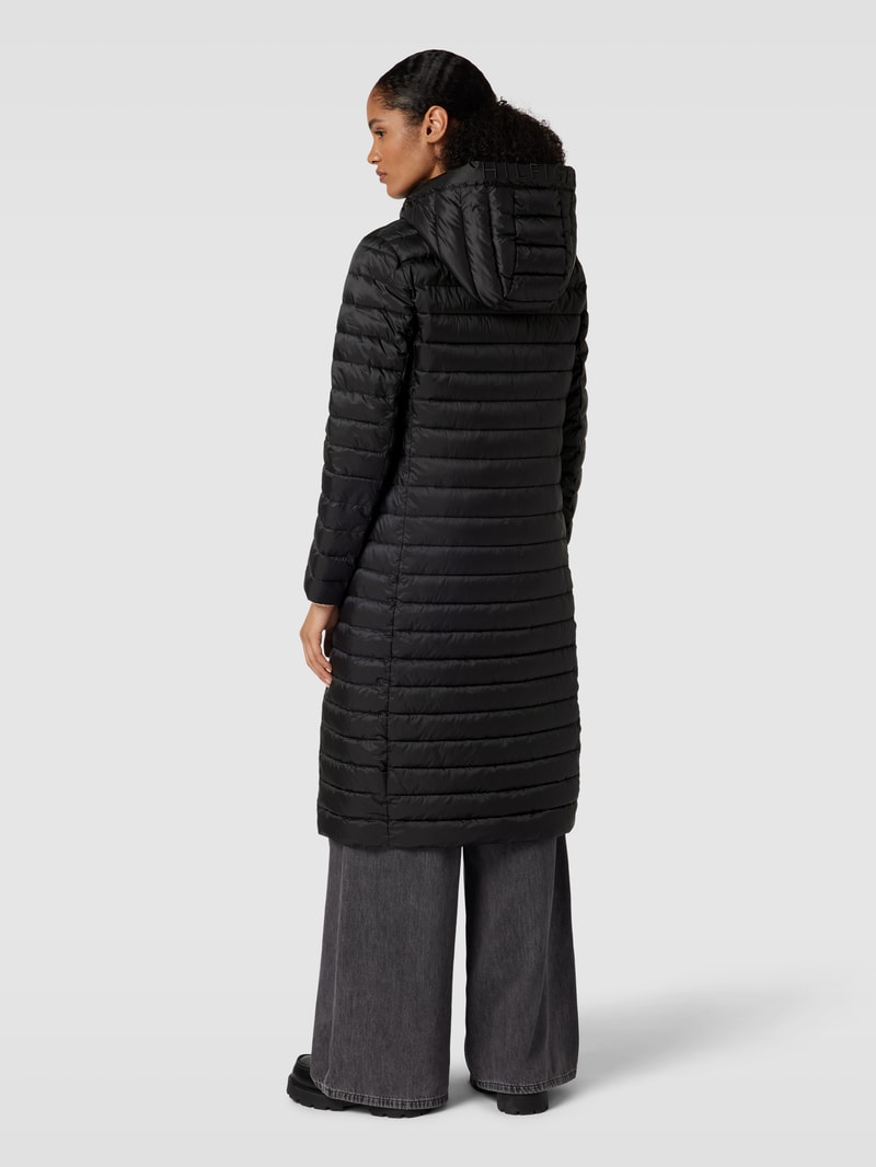 Steppmantel mit Label-Stitching in schwarz