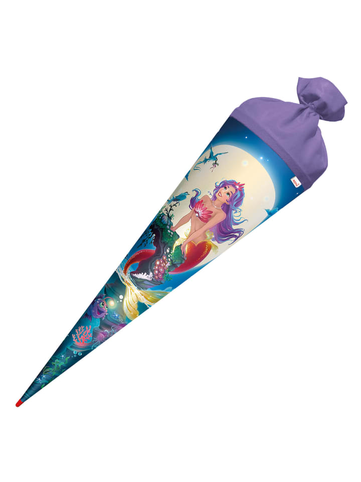 ROTH Schultüte groß Magische Meerjungfrau 70 cm, Glanzfolie in Blau günstig kaufen onesize